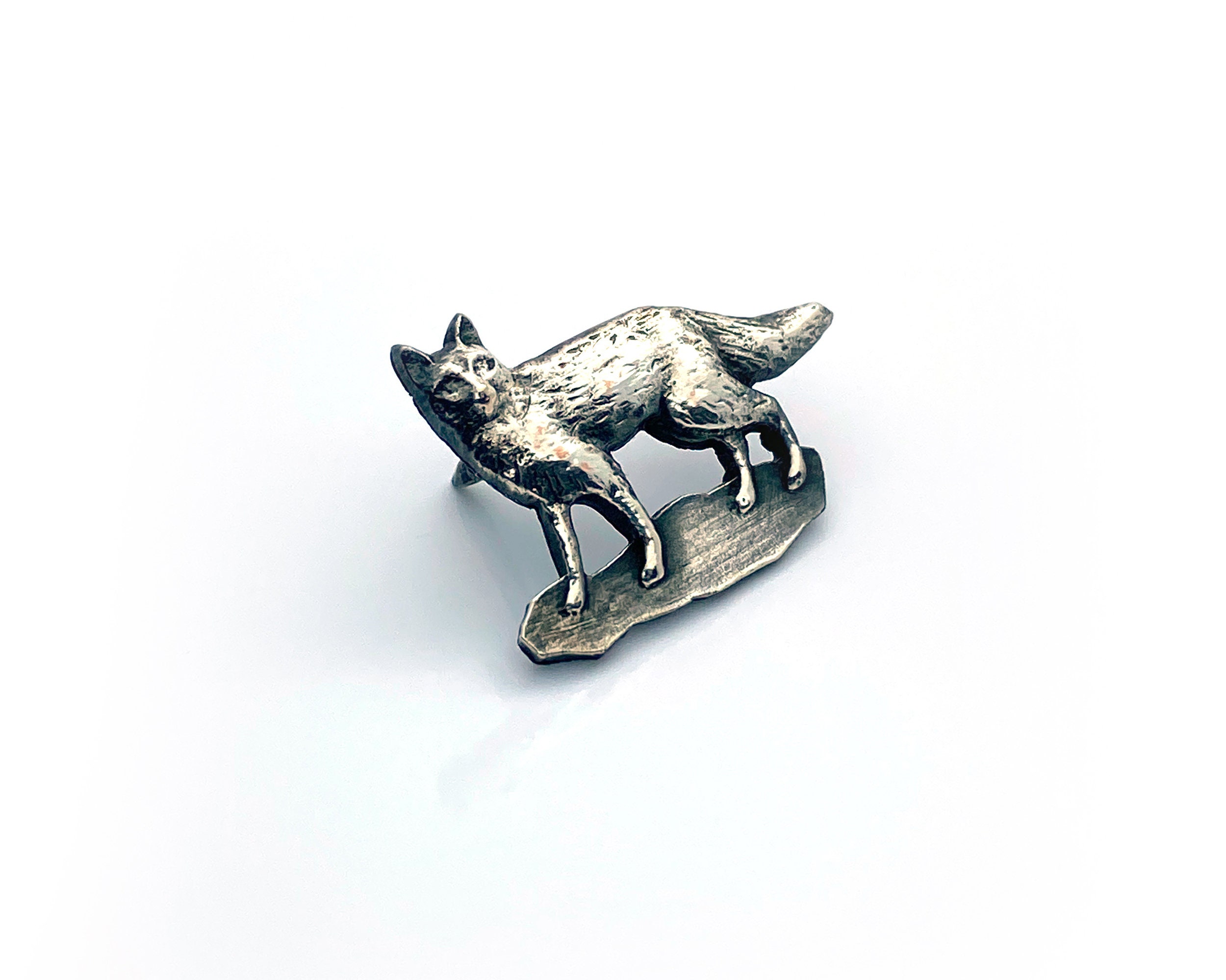 Silver Fox Lapel Pin: Animal Trophy Tie Pin for Men - Etsy