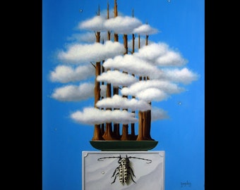 Original Surreal Oil Painting, Rainforest, by George A. Gonzalez
