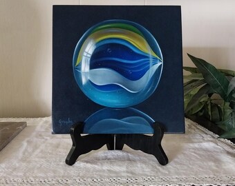 Original Small Oil Painting, Waves II, by George A. Gonzalez
