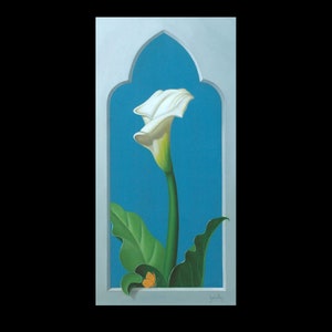 Calla Lily, original 24&quot;x12&quot; oil painting on panel, by George A. Gonzalez (unframed)