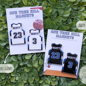 One Tree Hill -2 pack- Fridge Magnets - Jerseys- Nathan Scott - Lucas Scott - Decor Gifts - Home Game day jerseys- Away game day jerseys