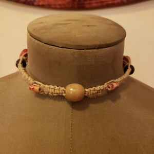 Wooden Bead Hemp Necklace/Choker