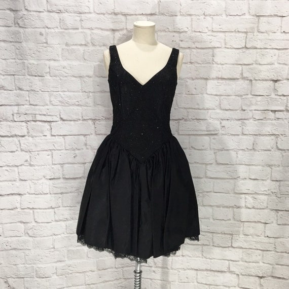 Vintage Gunne Sax Black Sparkle Dress