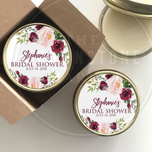 Bridal Shower Personalized Candle Favors | Bridal Party Gift | Bridal Shower Decor | Red Roses Bridal Shower Favors -