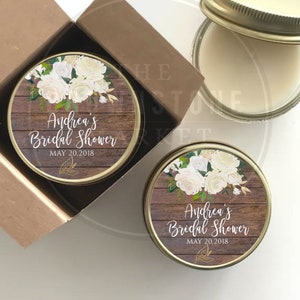 Bridal Shower Personalized Candle Favors | Bridal Party Gift | Bridal Shower Decor | Rustic Barn Bridal Shower Favors -