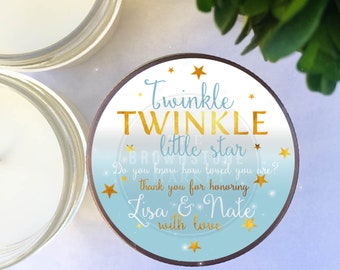 Baby Shower Personalized Candle Favors - Twinkle Twinkle Little Star - Baby Shower Theme - Baby Shower Decor