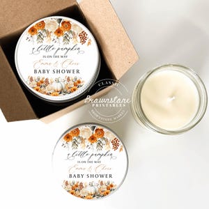 Baby Shower Favor Candle - Party Favors  - Fall Foliage Fantasia Theme - Personalized Favor - Sold in Sets