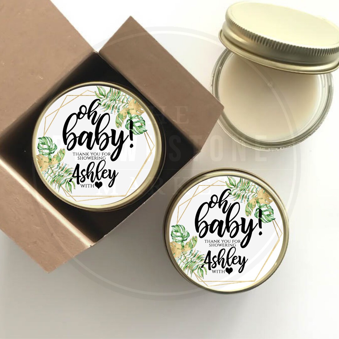 Personalized Baby Shower Favors: Soy Candle, Oh Baby Theme - Etsy