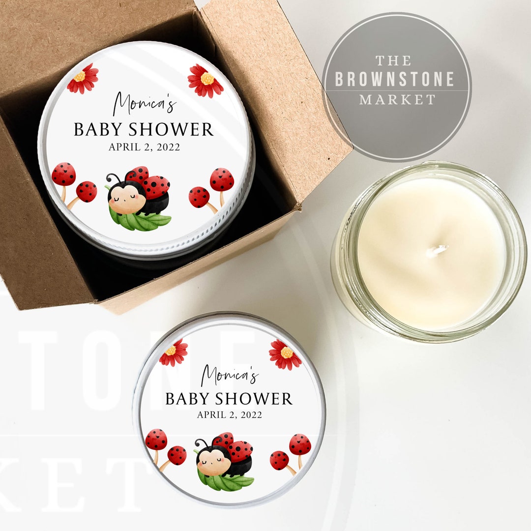 Ladybug Baby Shower Favor Candles: Personalized Soy Candle - Etsy