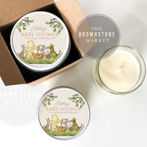 Pooh-themed party favor candles - We can bearly wait  - Party Favors - Baby Shower Favors - Sold in Sets