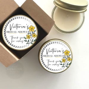 Bridal Shower Favors | Wild Flower Candle Favors |  Bridal Shower Candles| Personalized Favor Candles -