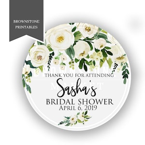 Bridal Shower Stickers , Shower Favors, Shower Stickers, Shower Labels, Thank You Stickers, Greenery Floral Bridal Shower