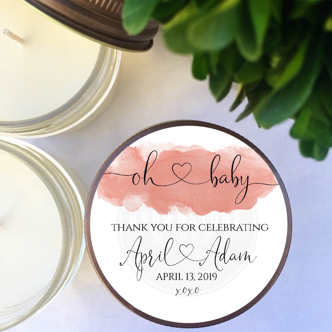 Personalized Baby Shower Candle Favors: Oh Baby Theme, Soy Wax - Etsy