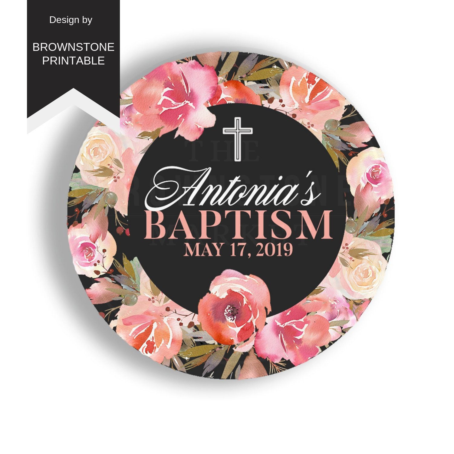 Pink Baptism Stickers Baptism Favor Label Baby Dedication Etsy