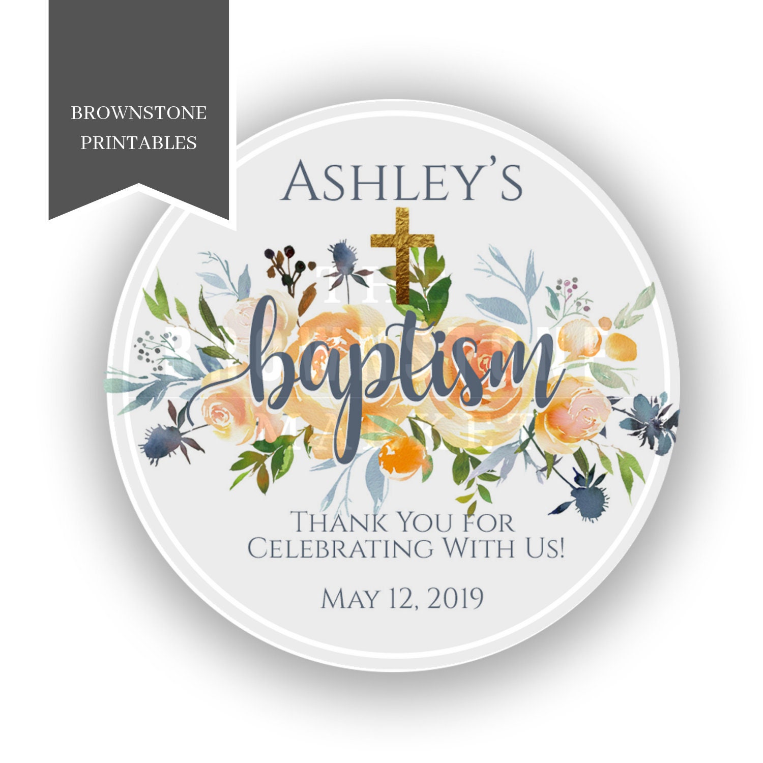 Baptism Stickers Favor Label Baby Dedication Stickers Girl Etsy