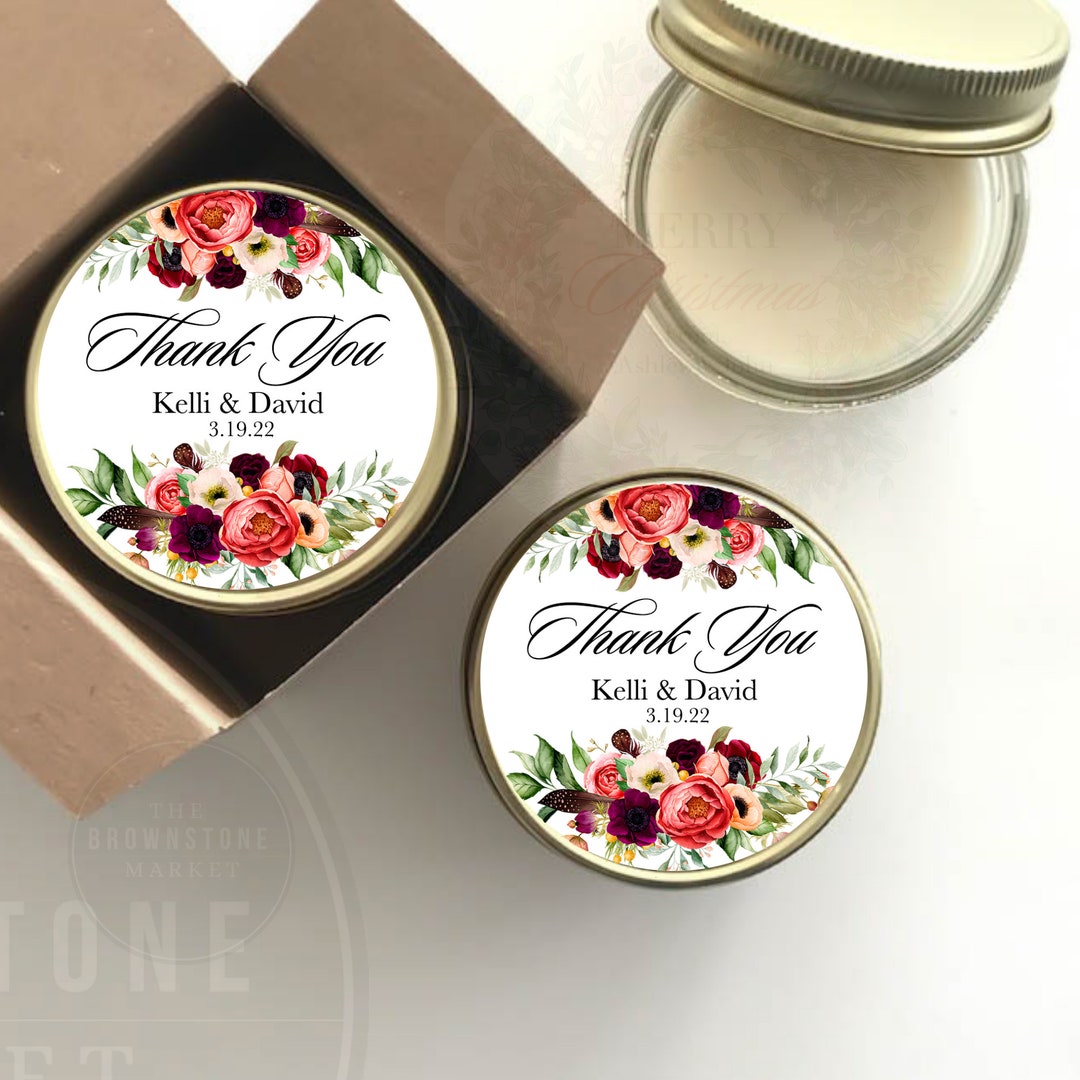 Wedding Favor Candle - Thank You Party Gift | Scented Candles | Soy ...