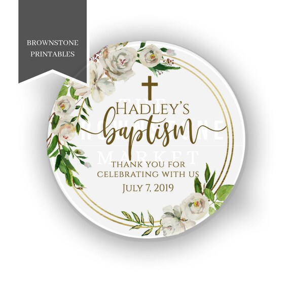 Baptism Stickers Favor Label Baby Dedication Stickers Girl | Etsy