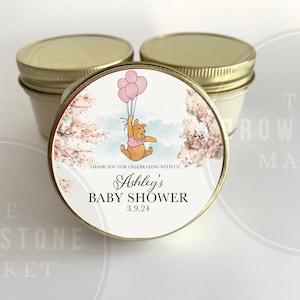 Pooh-themed party favor candles - Thank you gift - baby shower - Party Favors - Sold in Sets