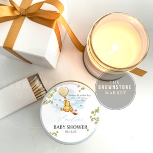 Little Bear Shower Favor Candle - Party Favors  - Baby Bear Party Theme - Classic Winnie the Pooh Theme  - Personalized Favor - Sold in Sets