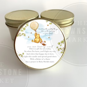 Pooh-themed party favor candles - We can bearly wait  - Party Favors - Sold in Sets