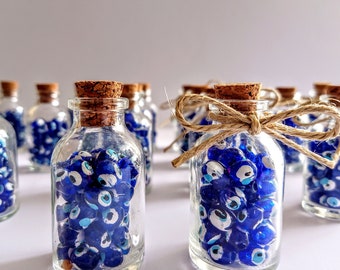 Glass bottle|Evil eyes wedding favors|Wedding favors|Glass jar favors|Bridal shower gift|Bridesmaid gift|Thank you favors|Glass jar bottle