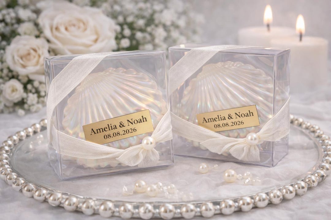 Shell Favour Personalized Oyster Shell Wedding Favor | Luxury Seashell Favor Box ...