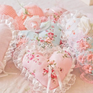 Shabby chic Lolita lace heart pillows