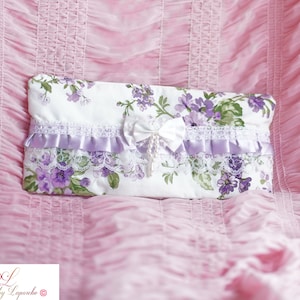 shabby chic purple makeup bag