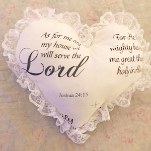 Faith based scripture Heart shaped pillows