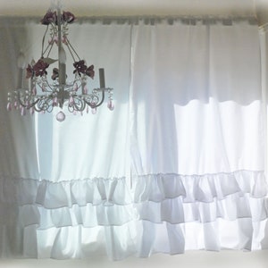 Shabby Chic Cottage Ruffled Curtains