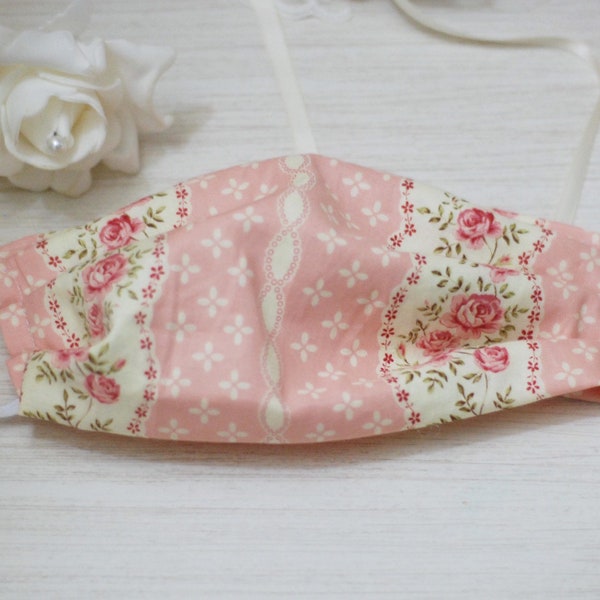 Shabby chic Lolita floral face mask