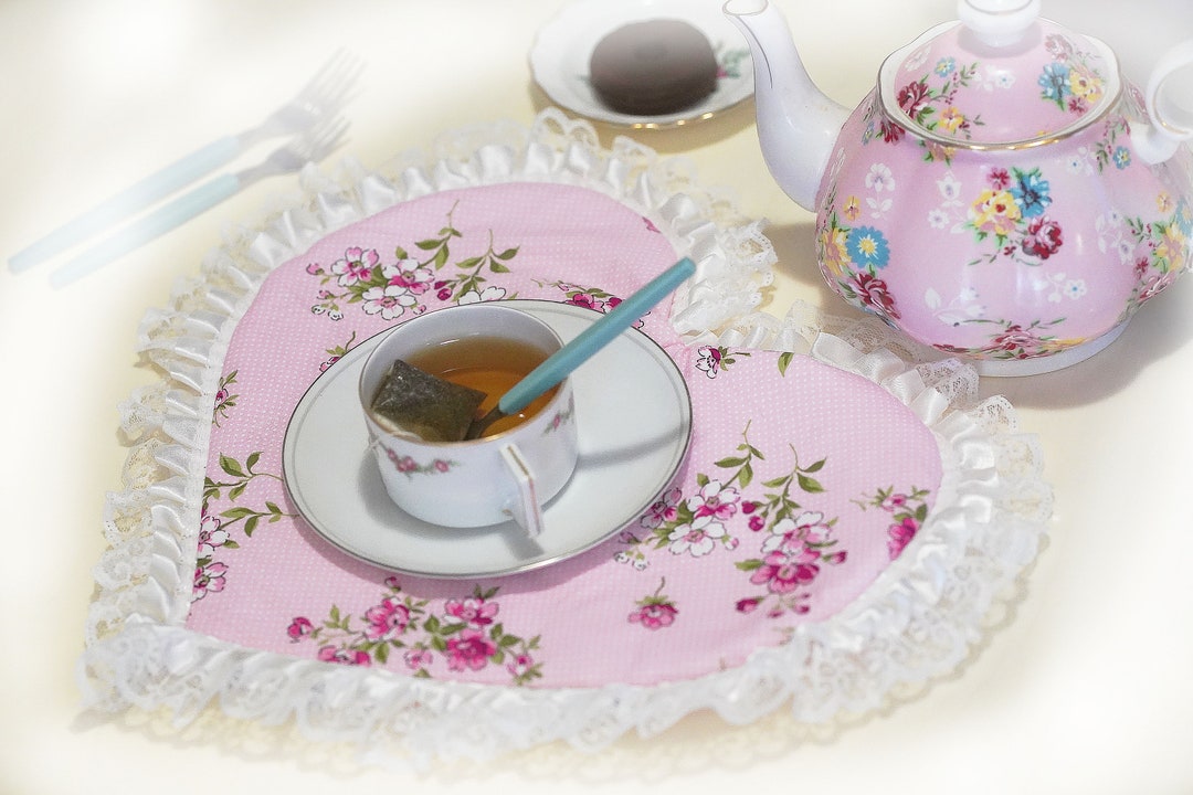 Manteles de cocina de encaje Lolita en forma de corazón España