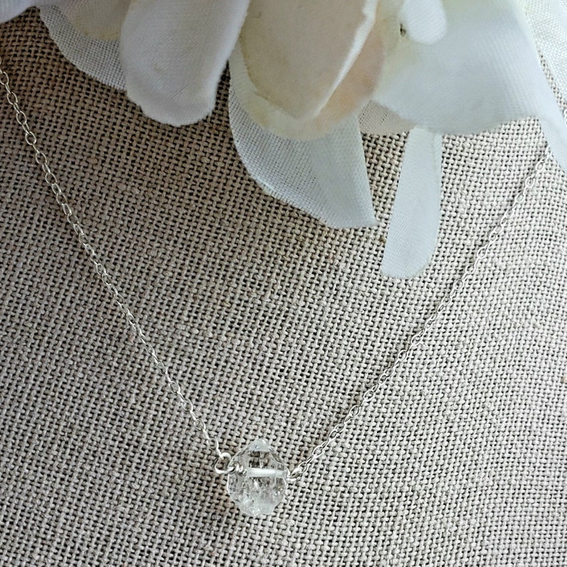 Sterling Silver Necklace Herkimer Diamond Pendant
