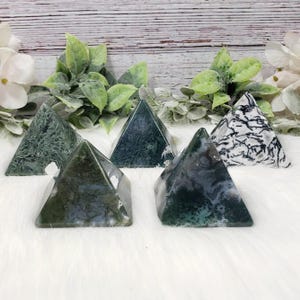 Green Moss Agate Pyramid