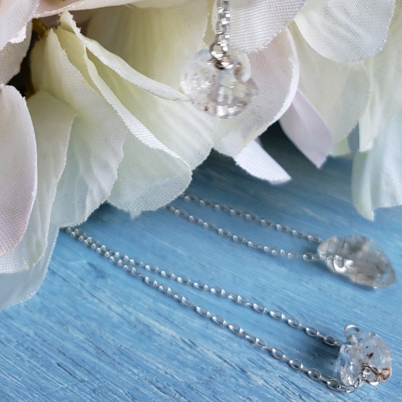Sterling Silver Necklace Herkimer Diamond Pendant