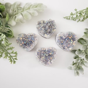Angel Aura Amethyst Geode Hearts