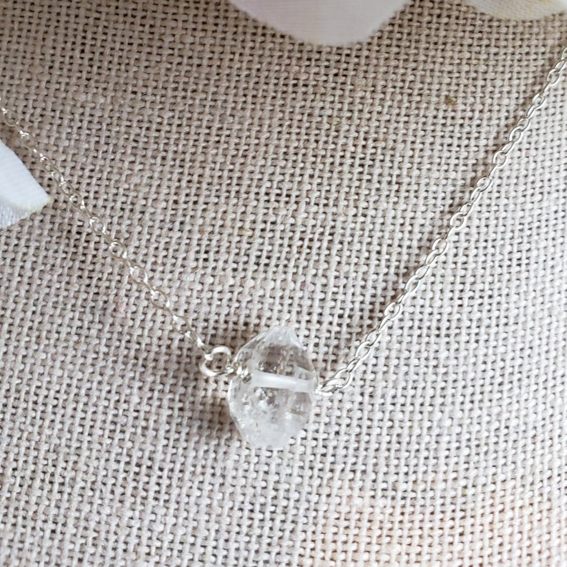 Sterling Silver Necklace Herkimer Diamond Pendant