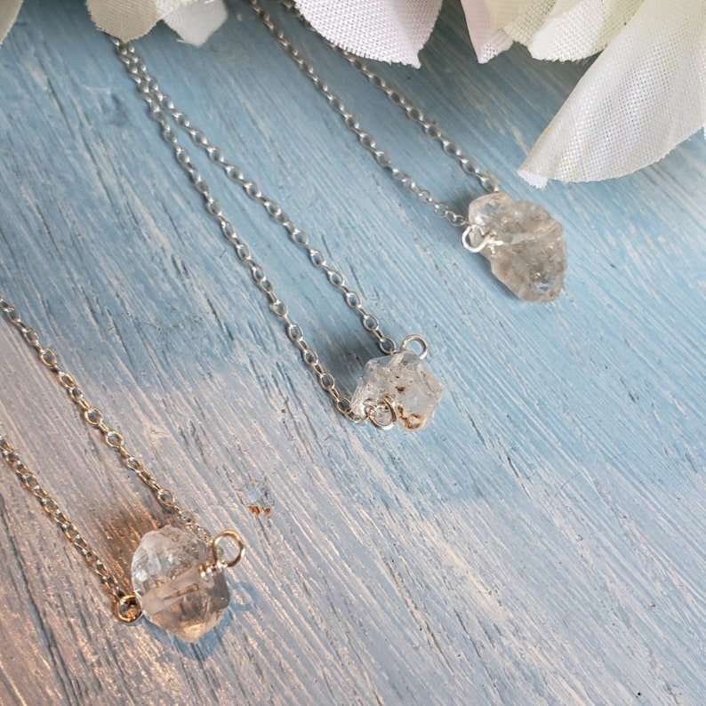 Sterling Silver Necklace Herkimer Diamond Pendant