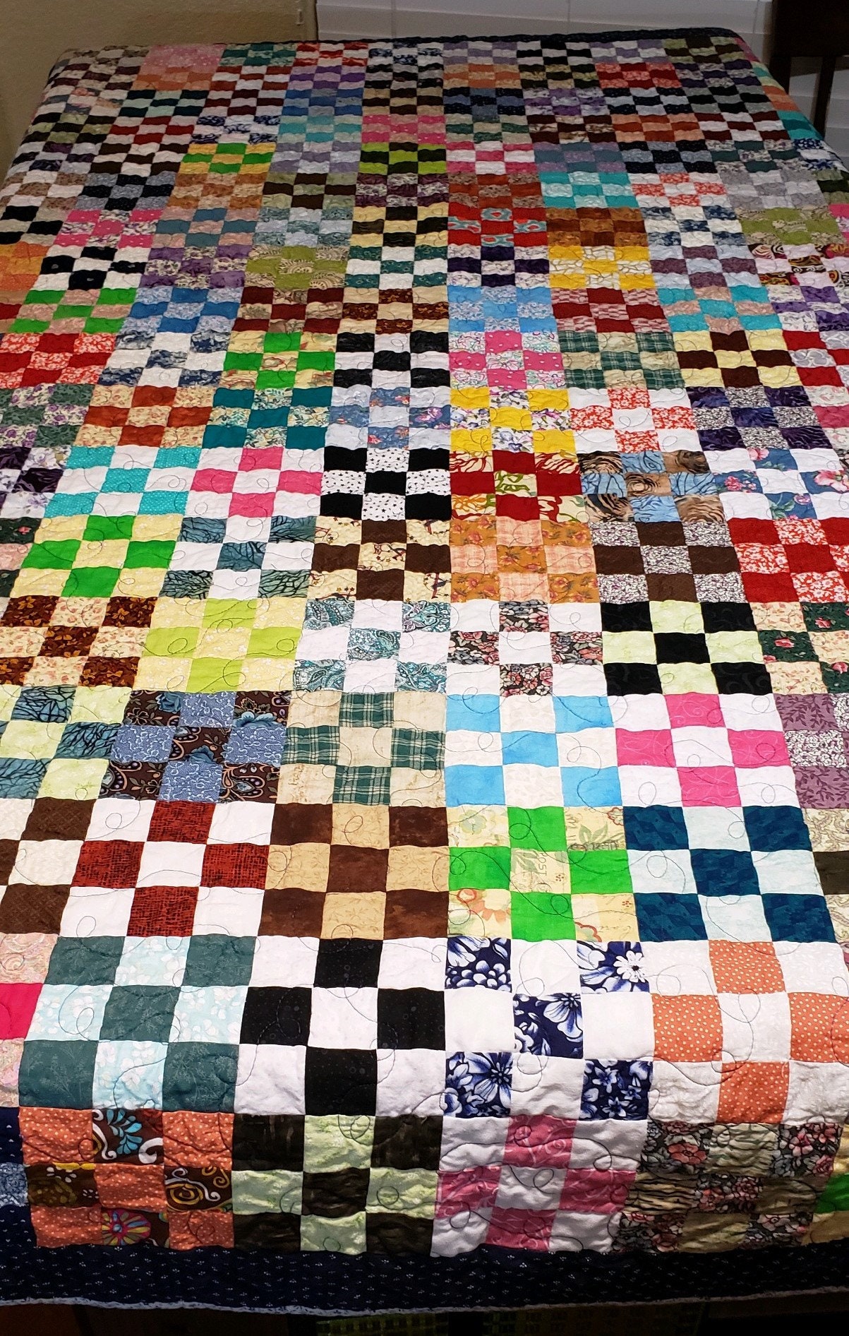 Handmade Twin Size Patchwork Quilt Etsy UK