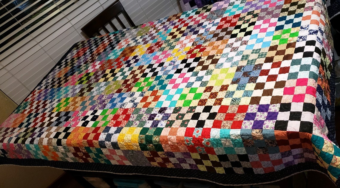 Handmade Twin Size Patchwork Quilt Etsy