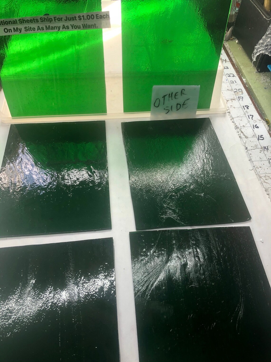 595 275 GREEN 8 x 6 TRANSLUCENT Y Stained Glass Sheet Pics R Etsy