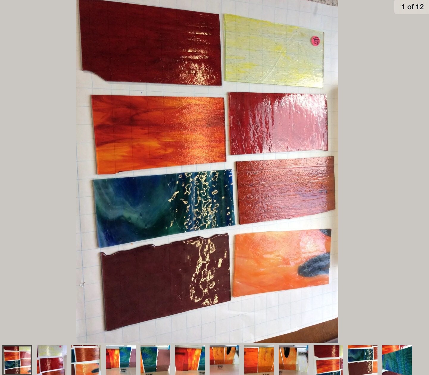 B007 Lot of 8 Mixed 8x4 Stained Glass Sheets FREE SHIPPING Etsy