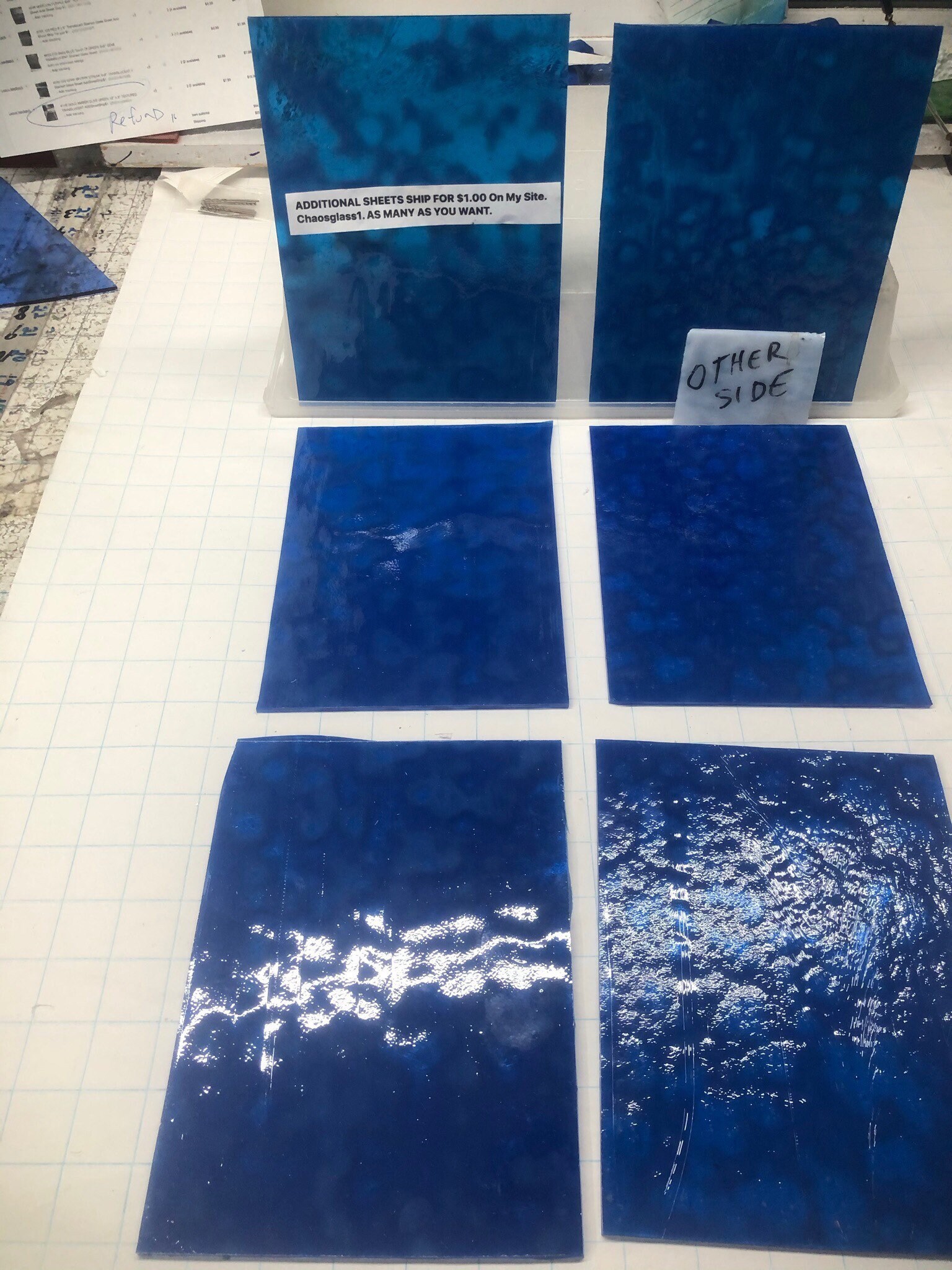 B635 235 BLUE 8 x 6 Stained Glass Sheet Pictures Are Glass Etsy