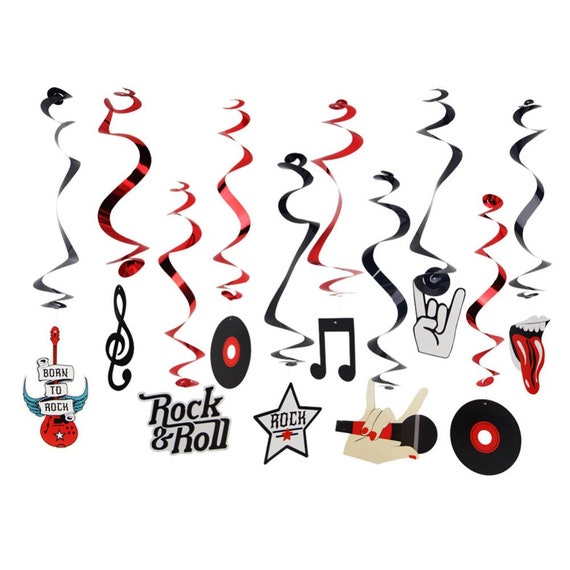 Rock Star Birthday Party Decoration Kit Rock N Roll Photo Etsy