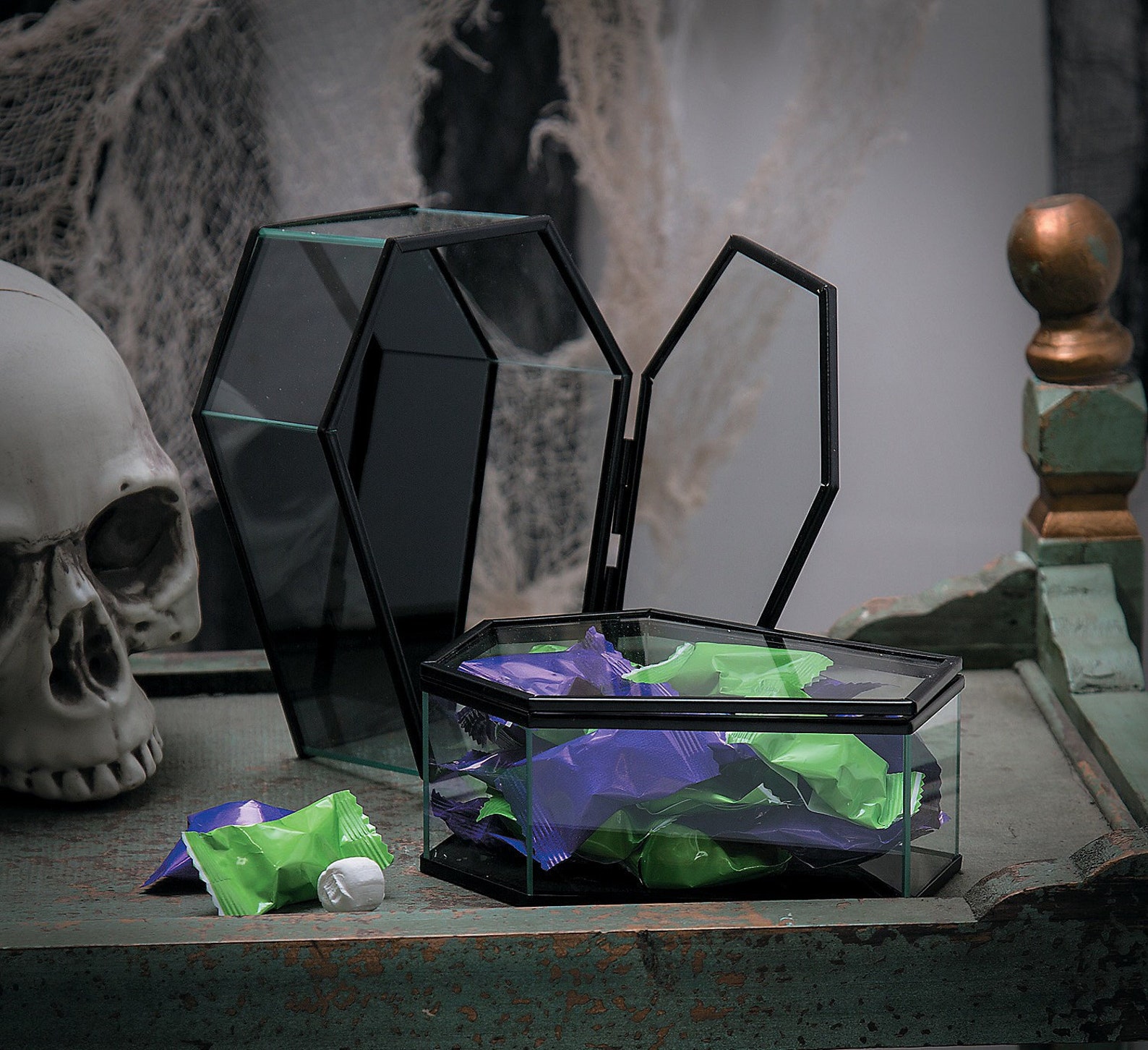 Set of Two Hinged Glass Coffin Treasure Jewelry Box Horror Etsy