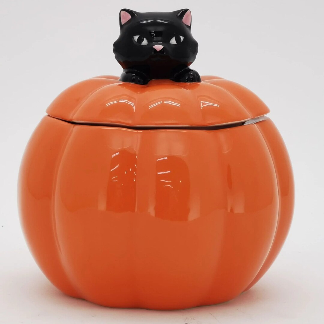 Black Cat Orange Pumpkin Halloween Fall Thanksgiving Hand Painted black-cat-orange-pumpkin-halloween-fall-thanksgiving-hand-painted