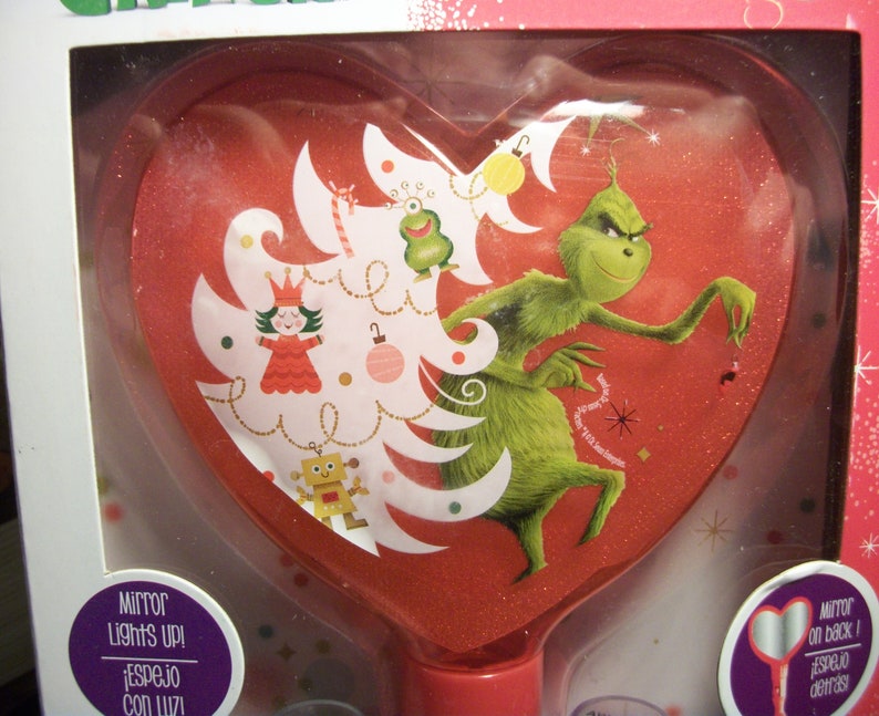 RARE Dr. Seuss the Grinch Townley Girl Light up Heart Mirror Etsy