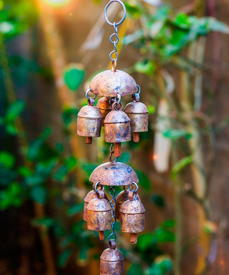 Copper Bell Wind Chimes Etsy