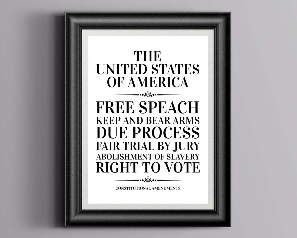 us constitution print first amendment print right to bear