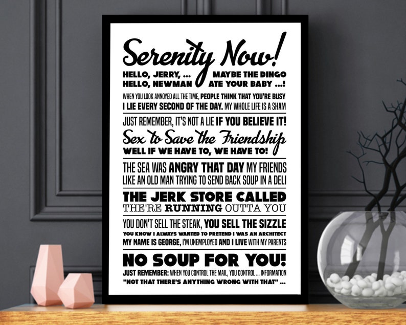 seinfeld poster seinfeld quotes print seinfeld art jerry etsy